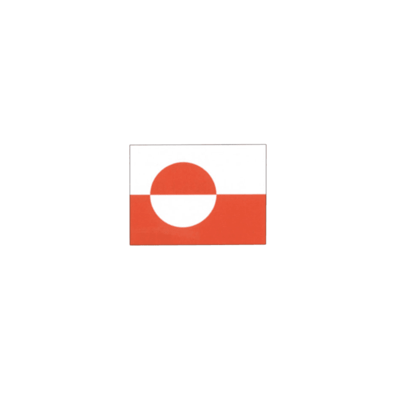 Køb grønlandsk nationalflag i 100% polyester. Vælg mellem fem størrelser til dit maritime udstyr.