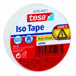 Tesa Isoleringstape 10 meter fås i 4 varianter med Farve: Hvid, Sort, Rød, Blå.