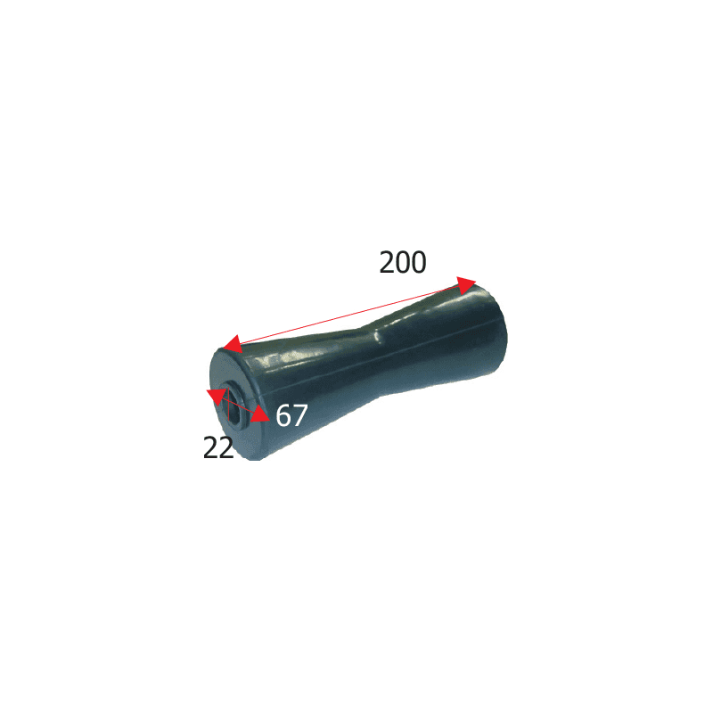Køb kølrulle 200 mm til trailerudstyr. Stabiliser din båd under transport. Bestil nu for sikker sejlads!