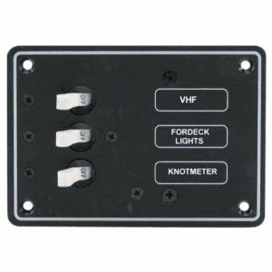 Opdag vores kontaktpanel med 3 vippekontakter til båd. Effektiv styring af eludstyr ombord. Få dit nu!