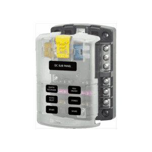 Få styr på din båds elektriske system med dette kontaktpanel til 6 kredse. Effektiv sikring og nem identifikation af sikringer. Bestil nu!