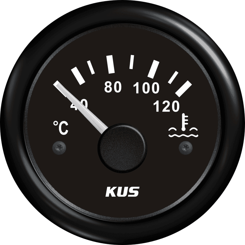 KUS/Sensotex ur til vandtemperatur fås i sort og hvid. Vælg variant til dit maritime eludstyr.