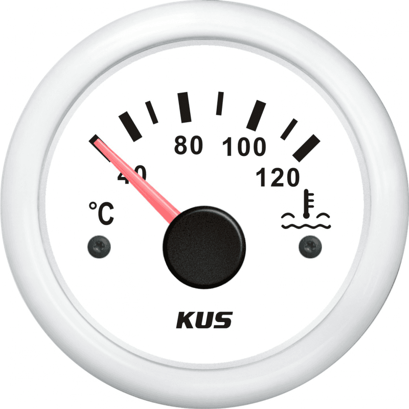 KUS/Sensotex ur til vandtemperatur fås i sort og hvid. Vælg variant til dit maritime eludstyr.
