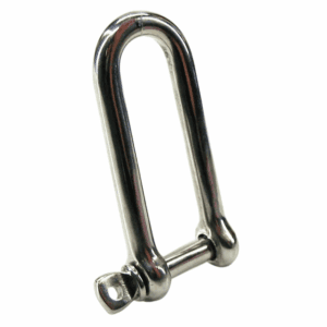 Vælg lang D-sjækel i rustfrit stål AISI316 med sikret bolt. Fås i størrelser fra 4 mm til 12 mm. Se størrelser.