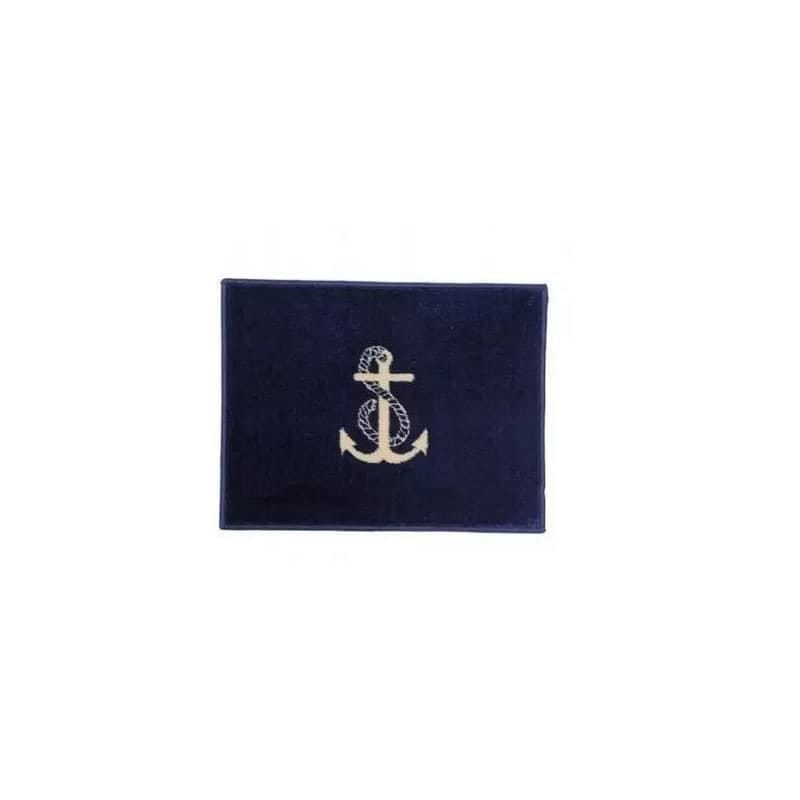 Måtte i navy med ankermotiv, skridsikker og UV-stabiliseret. Vælg mellem størrelserne 45 x 30 cm og 60 x 40 cm.