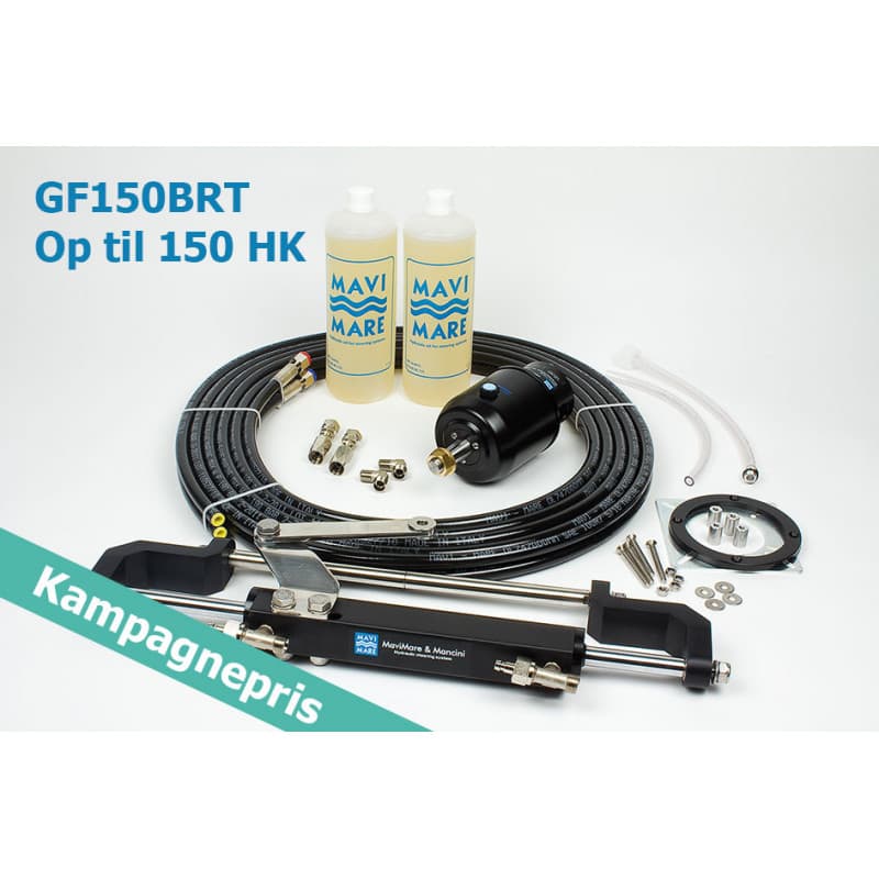 Opgrader din båd med MaviMare GF150BRT hydraulisk styring. Ideel til udenbords motorer op til 150 HK. Få præcis kontrol ombord.