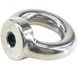 Øjemøtrik i rustfrit stål fås i 5 varianter med Gevind / Oeje Dia: 6 mm / 20 mm, 8 mm / 20 mm, 10 mm / 24 mm, 12 mm / 30 mm, 16 mm / 35 mm.