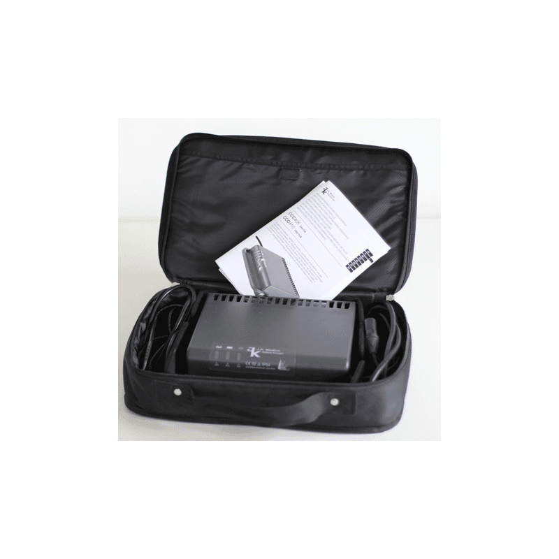 Ophængningsbelag til bærbar lader fra Medico Electronics. Sikrer effektiv opladning af batterier. Perfekt til både og campingvogne.