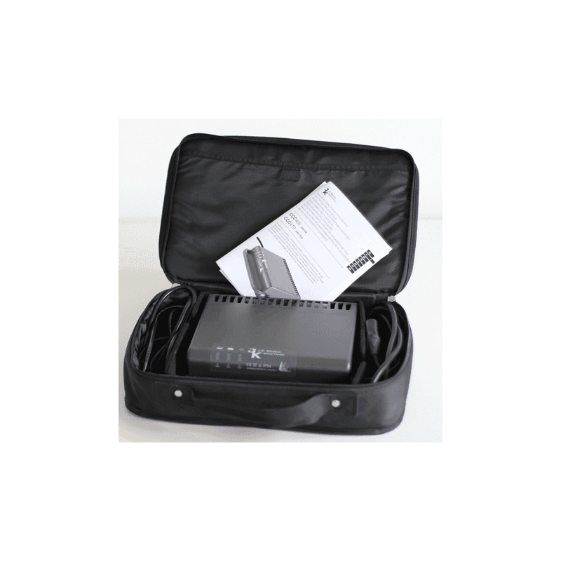Ophængningsbelag til bærbar lader fra Medico Electronics. Sikrer effektiv opladning af batterier. Perfekt til både og campingvogne.