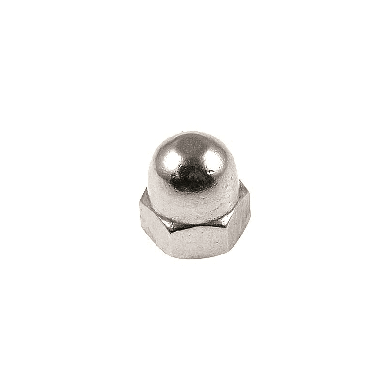 Protecq DIN 1587 topmøtrik fås i 6 varianter med Dim / mm: M3 - 8 stk., M4 - 8 stk., M5 - 6 stk., M6 - 5 stk., M8 - 3 stk., M10 - 2 stk..