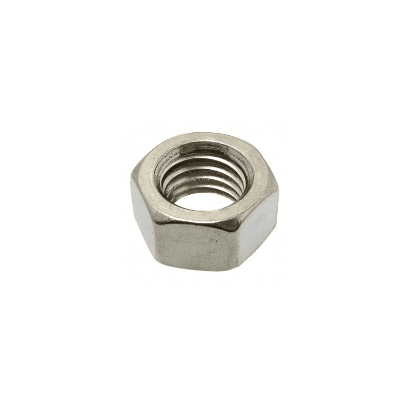 Protecq DIN 934 møtrik i AISI 316/A4. Vælg mellem dimensioner M3 til M8 til marineapplikationer.