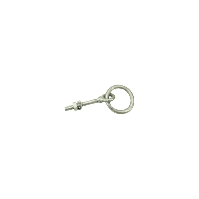 Ringbolte i galvaniseret stål til rig og dæksudstyr. Vælg mellem størrelserne 6 mm, 8 mm, 10 mm og 12 mm.