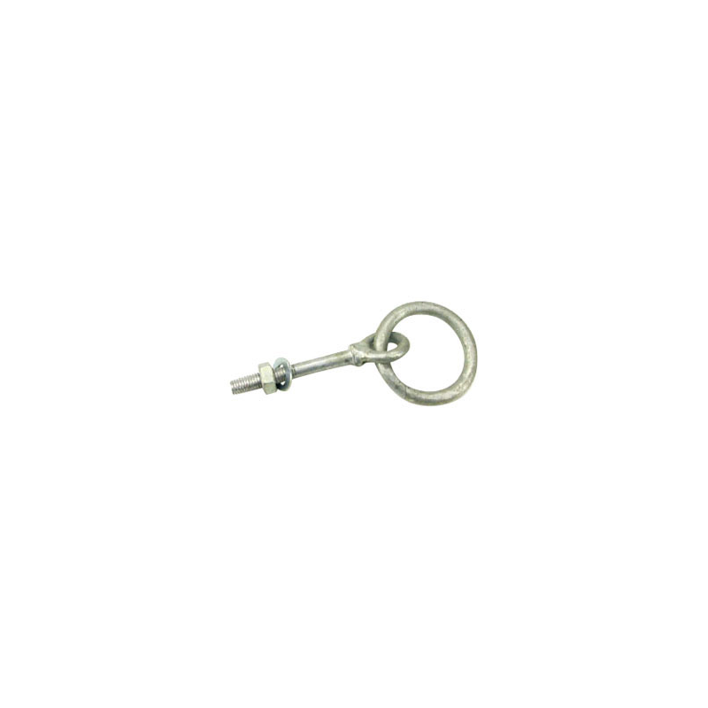 Ringbolte i galvaniseret stål til rig og dæksudstyr. Vælg mellem størrelserne 6 mm, 8 mm, 10 mm og 12 mm.