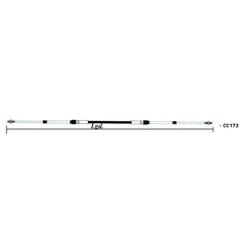 Seastar F403 Kontrolkabel til gas og gear. Vælg mellem længder fra 100 cm til 800 cm.