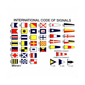 Køb selvklæbende tavle med internationale signalflag. Ideel til både og trailere. Sikre tydelig kommunikation ombord.