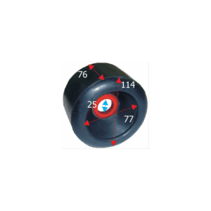 Køb siderulle 114 mm til trailerudstyr. Sikrer stabil transport af dit maritime udstyr. Bestil nu!