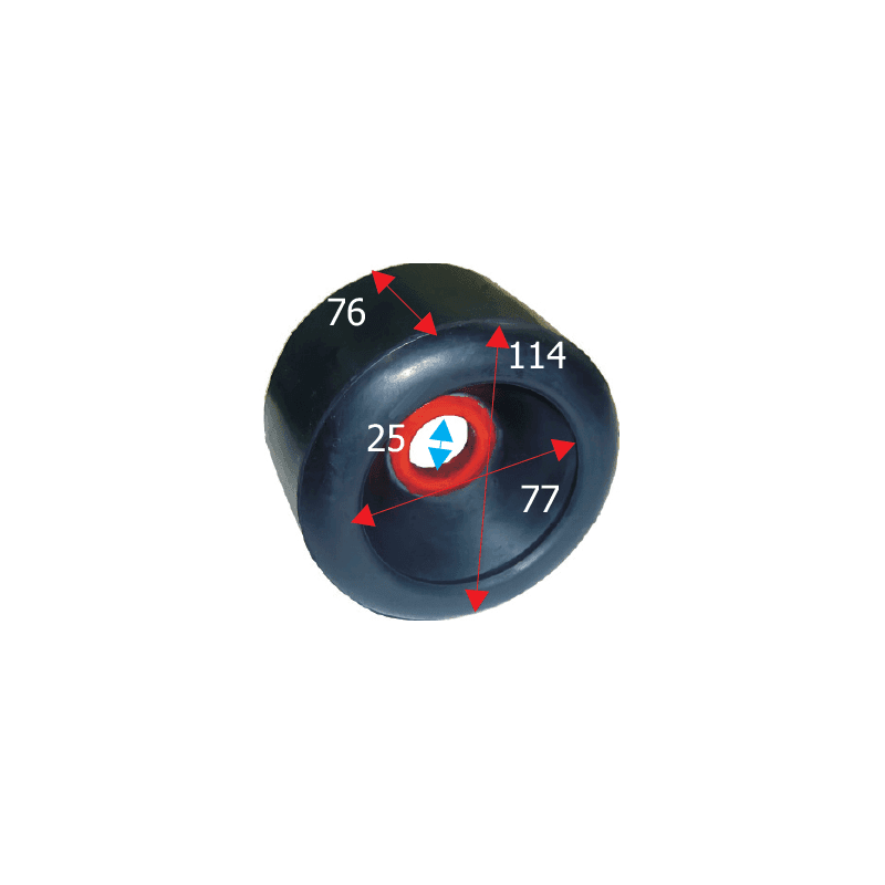 Køb siderulle 114 mm til trailerudstyr. Sikrer stabil transport af dit maritime udstyr. Bestil nu!