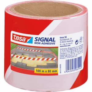 Køb Tesa signalbånd rød/hvid - 80 mm x 100 m til sikker markering ombord. Ideelt til midlertidige advarsler. Bestil nu!
