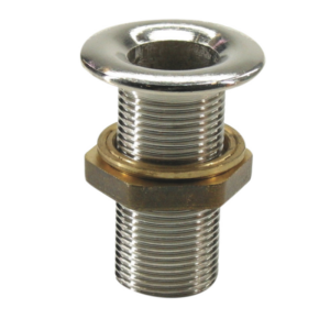Vælg skroggennemføring i forkromet messing i størrelser fra 3/8" til 2". Find den rigtige variant til din båd.