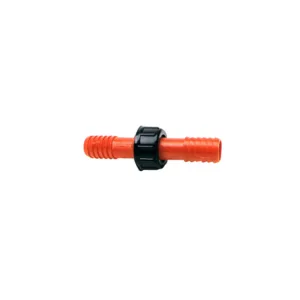 Slangeforbinder i nylon fås i 7 varianter med Stoerrelse Dia: 12 mm, 14 mm, 16 mm, 18 mm, 20 mm, 25 mm, 30 mm.