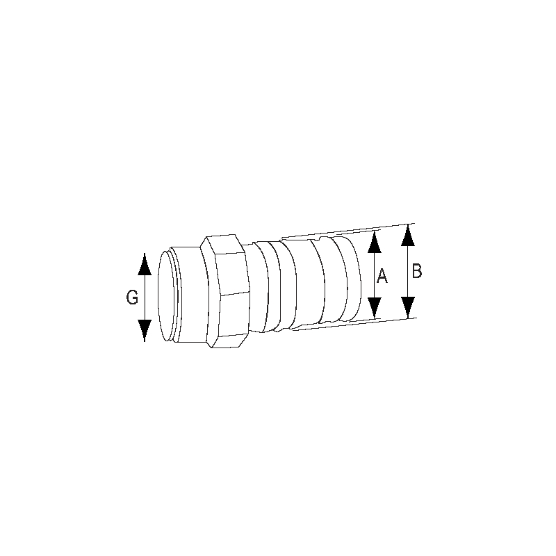 Slangestuds til kugleventil fås i 5 varianter med Gevind: ½", 3/4", 1", 1 1/4", 1 ½".