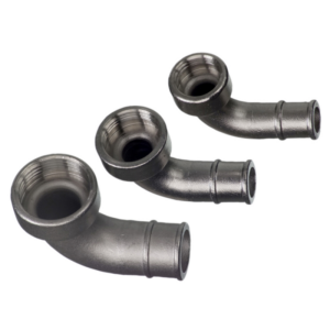 Vælg slangetilslutninger i rustfrit stål AISI 316 i størrelserne 3/4" x 18 mm og 1" x 24 mm.