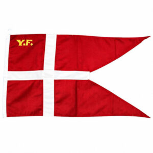 Vælg mellem forskellige størrelser af Y.F. trykte splitflag til lystbåde. Lys- og vaskeægte polyesterflag.
