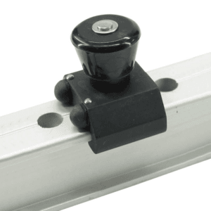 Stopvogn med fjederstop fra Barton fås i 2 varianter med Til skinne: 19 mm, 28 mm.