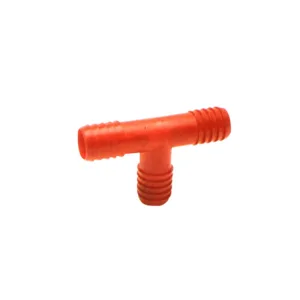T-stykke slangeforbinder i nylon fås i 6 varianter med Stoerrelse Dia: 12 mm, 14 mm, 16 mm, 18 mm, 20 mm, 25 mm.