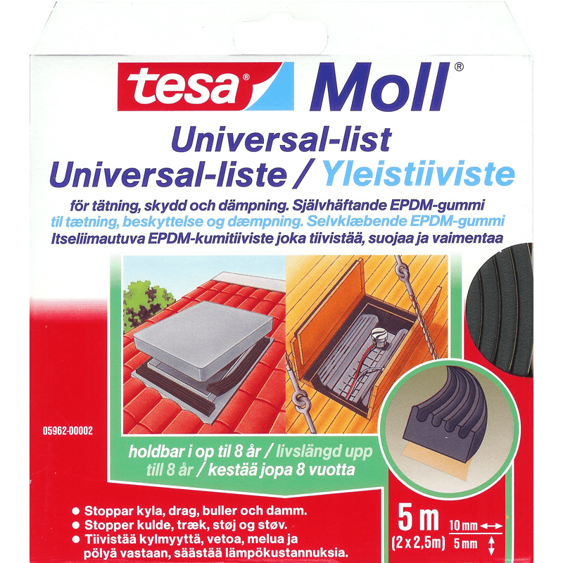 Køb Tesa universalliste til effektiv tætning af kulde og støj. Ideel til båden. Få en bedre oplevelse ombord!