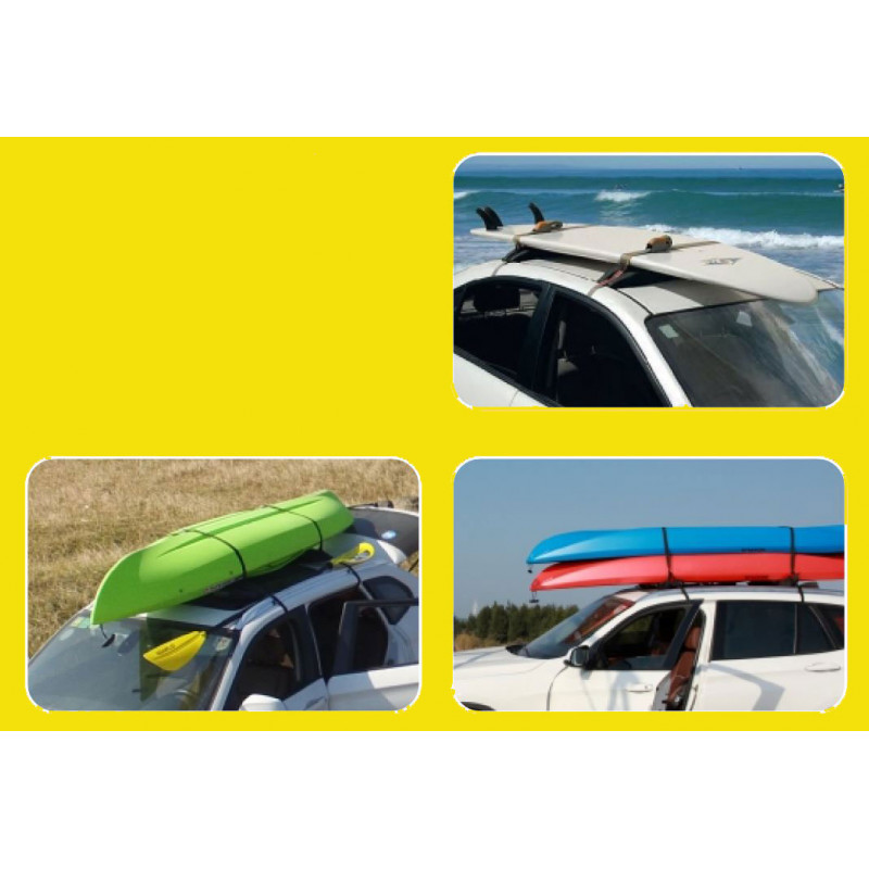 Transporttagbeslag til kajak fra Seaflo. Ingen tagrælinger nødvendige. Transportér sikkert med en kapacitet på 60 kg. Bestil nu!