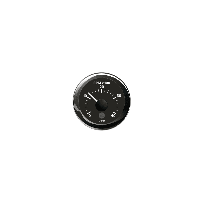Køb VDO omdrejningstæller 12-24V med timetæller. Optimal overvågning af motorens ydeevne. Få præcise målinger op til 4000 rpm.