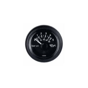 VDO trykmåler i 52 mm med 12V lys. Vælg mellem 5 bar, 10 bar og 25 bar. Se størrelser og varianter.