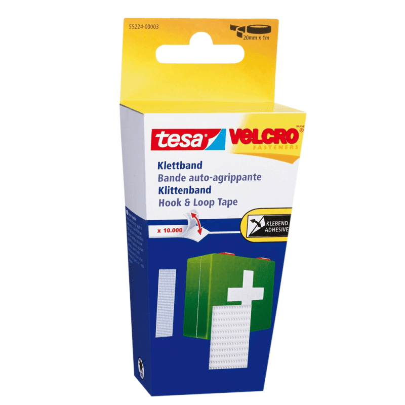Tesa On/Off burretape til fastgørelse af lette genstande. Vælg mellem hvid eller sort. Se størrelser.