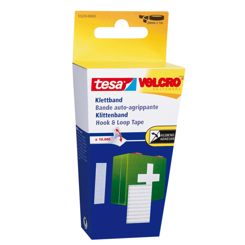 Tesa On/Off burretape til fastgørelse af lette genstande. Vælg mellem hvid eller sort. Se størrelser.