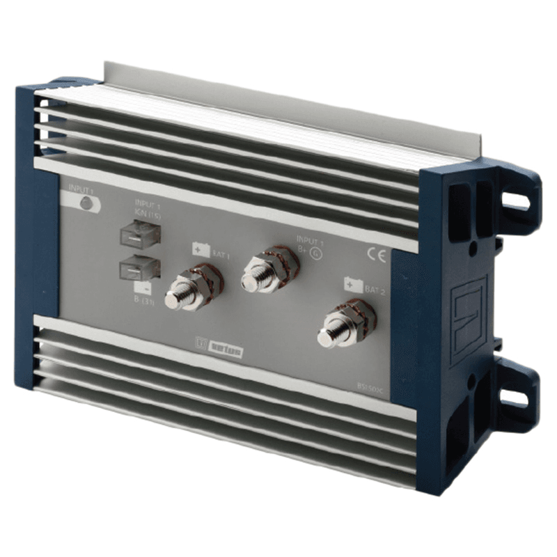 Vetus Batteri Splitter fås i 3 varianter med Antal Input Output: 1 / 2, 2 / 3, 1 / 3.