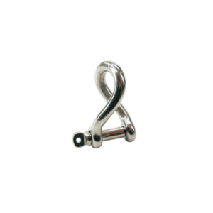 Vredet sjækel i rustfrit syrefast stål fås i 6 varianter med Bolt Diam: 4 mm, 5 mm, 6 mm, 8 mm, 10 mm, 12 mm.