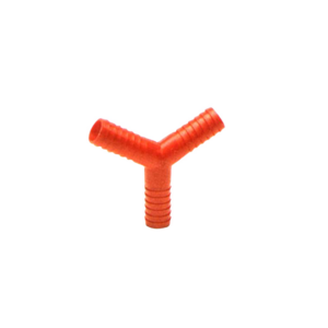 Y-stykke slangeforbinder i nylon fås i 2 varianter med Stoerrelse Dia: 12 mm, 14 mm.