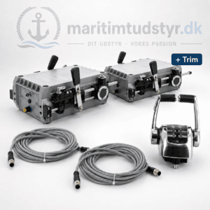 Vetus EC4 elektronisk motorkontrol med aktuator kontrolhåndtag og CAN-bus kabel til 2 x motor med trim