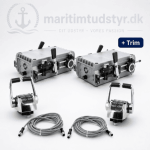 Vetus EC4 elektronisk motorkontrol med aktuator kontrolhåndtag og CAN-bus kabel til 2 x motor med trim