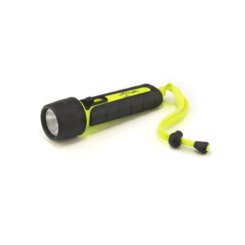 Køb en mini LED dykkerlygte med 150 lumen. Vandtæt ned til 100 meter, perfekt til dykning og sejlads. Få lys i mørket!