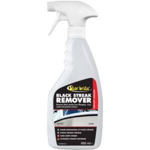 Star brite Black Streak Remover 650 ml fjerner sorte striber på gelcoat, vinyl og lak. Køb nu til hurtig pletbehandling ombor