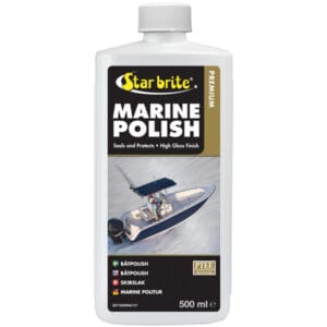 Star brite Premium Marine Polish med PTEF 500 ml giver UV‑beskyttelse, glans og lettere vedligehold. Køb nu og reducer rengør