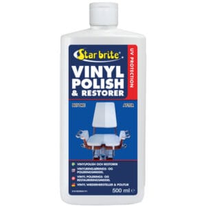 Star brite Vinyl Polish & Restorer 500 ml fornyer og beskytter vinyloverflader mod UV. Køb nu og giv din vinyl ny finish og l