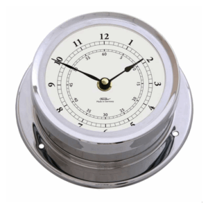 Fischer instrumenter Ø 165 mm i forkromet messing. Vælg mellem marineur og baro/termo/hygrometer. Se størrelser og varianter.