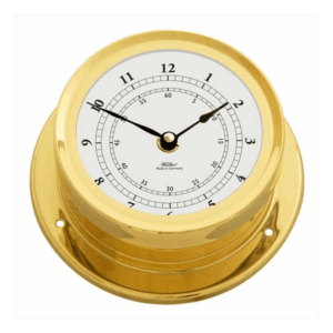 Fischer instrumenter Ø 165 mm i poleret messing. Vælg mellem marineur eller baro/termo/hygrometer. Se størrelser.