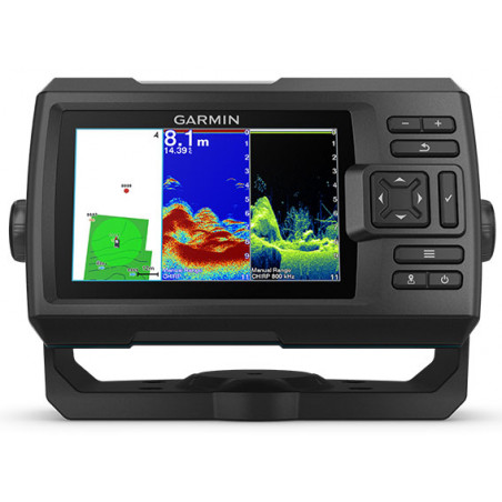 Vælg mellem Garmin Striker Vivid 5cv med eller uden transducer. Få detaljerede dybdekort og GPS-funktioner til dit fiskeri.