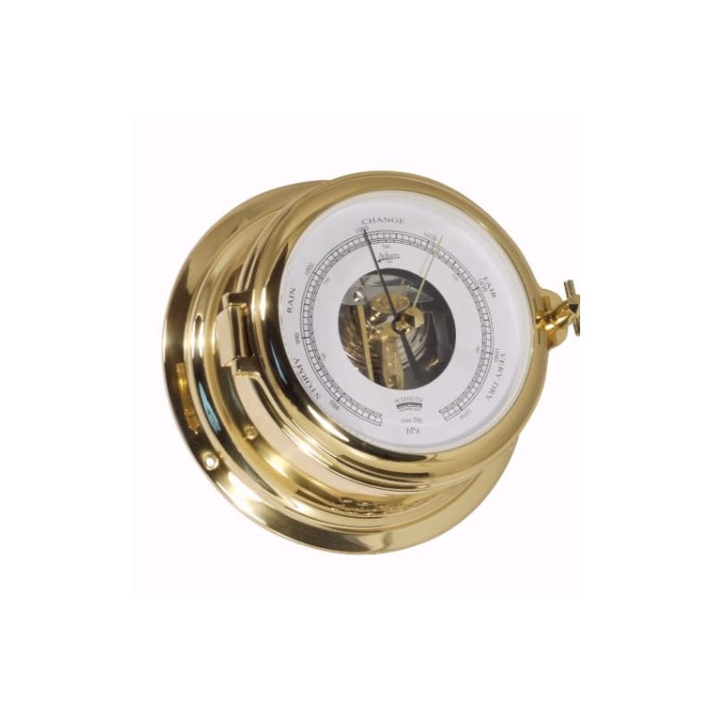 Vælg mellem Schatz Midi Barometer i lakeret eller forkromet messing. Se størrelser og varianter til dit maritime udstyr.