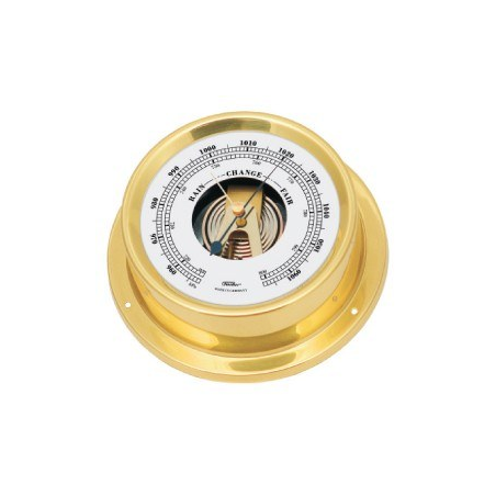 Fischer instrumenter Ø84 i poleret messing fås i 3 varianter med Instrument: Barometer med åben skala, Marineur, Termo/hygrometer.