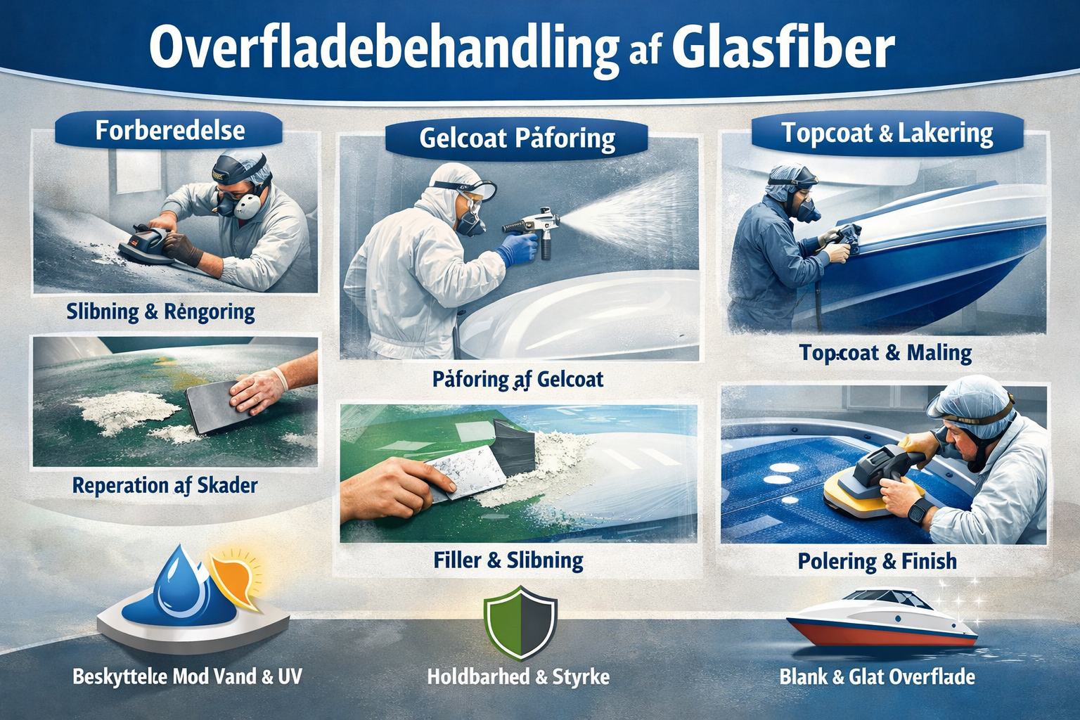 overflade behandling af glasfiber